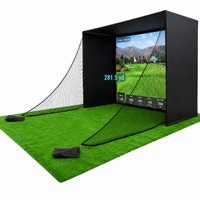 Golf Simulator Enclosure Built for Home Training, HD Impact Screen, Foam-Padded Poles, Complete Kit