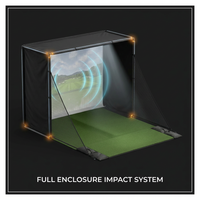 Golf Simulator Enclosure 10.7X8X5Ft & 8.5X8.5X5Ft | Light-Proof HD/4K Silent Impact Screen, Indoor/Outdoor Golf Simulators for Home Includes Mat, Foam-Padded Iron Poles, Shank Net, Sandbag & Bonus Kit — How It Works
